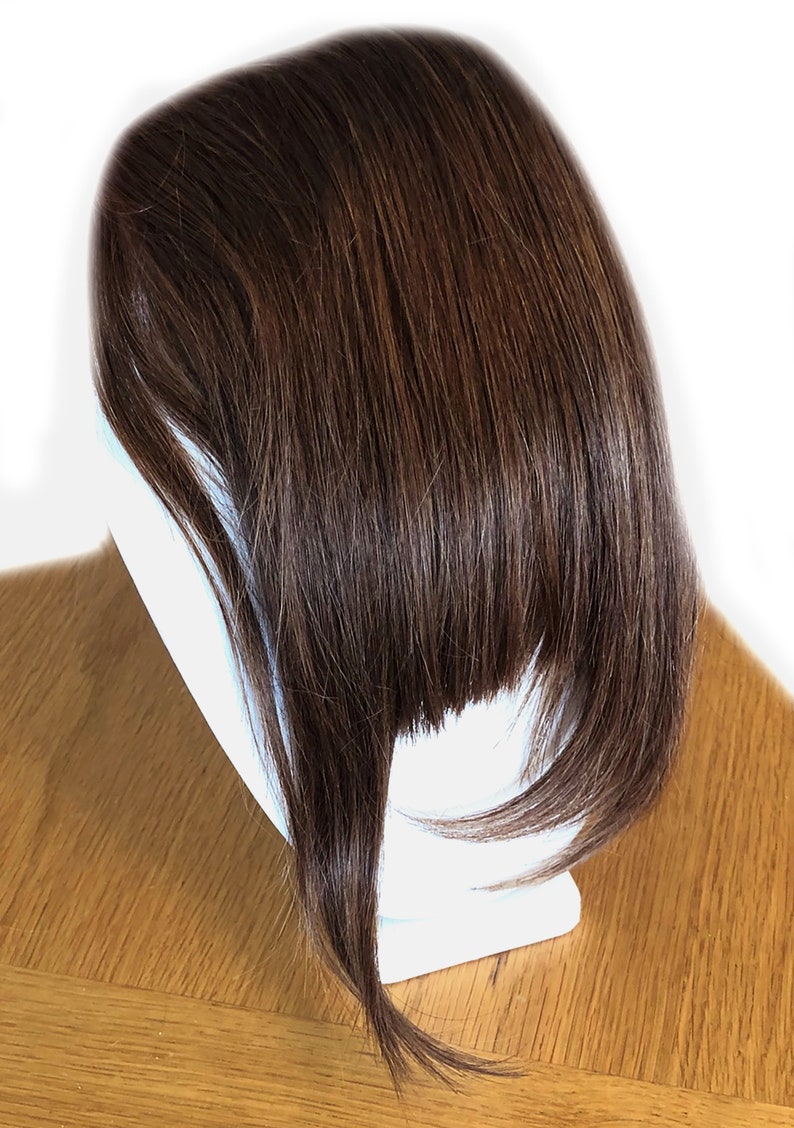 Clip in Bangs Dirty Blonde Hair Extensions 100% Virgin Remy Brazilian Human Hair Fringe Modern Chic: The tiny clip in wig ShariRose Light Brown