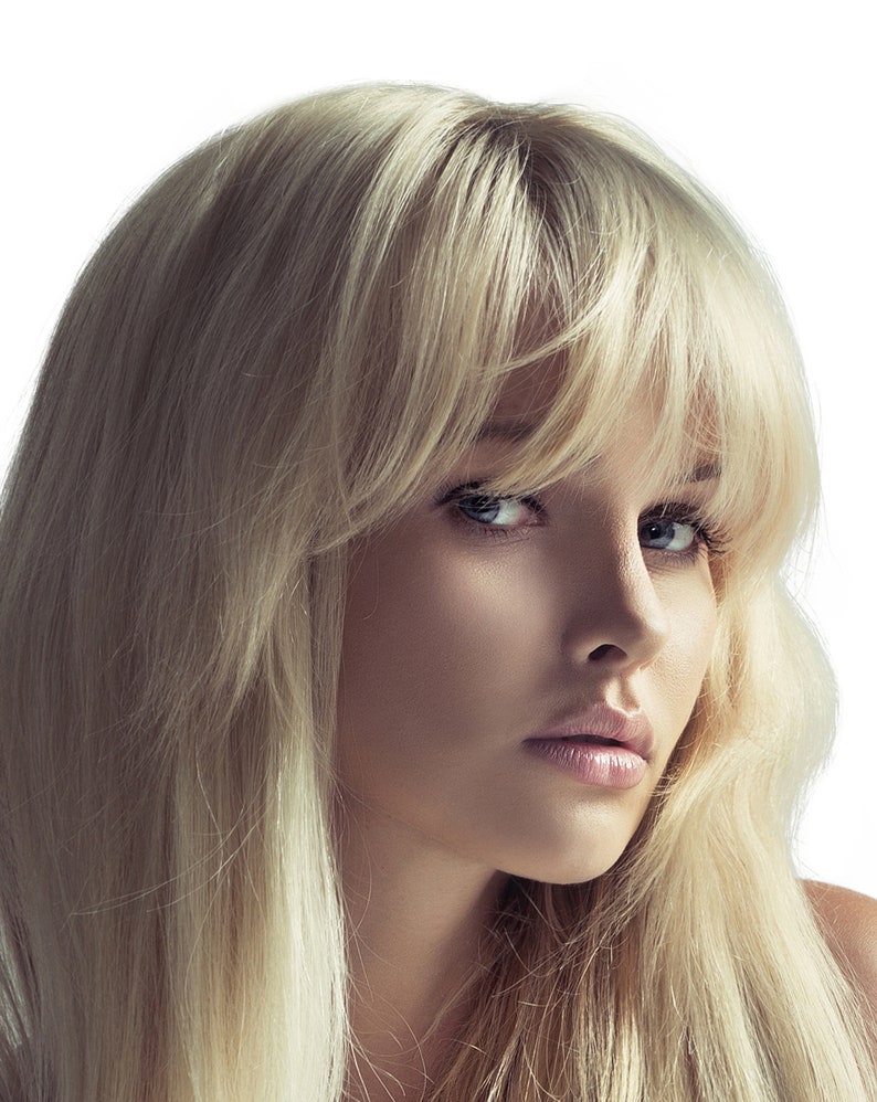 Blonde Blond Bangs Clip In Hair Extensions 100 Virgin Remy Etsy