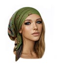 Olive Green Head Wear: Soft Cashmere Pre-Tied Head Scarf Chemo Friendly product logo