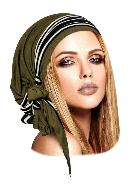 Olive Green Head Scarf Tichel Head Wrap Soft Long Cotton with Etsy