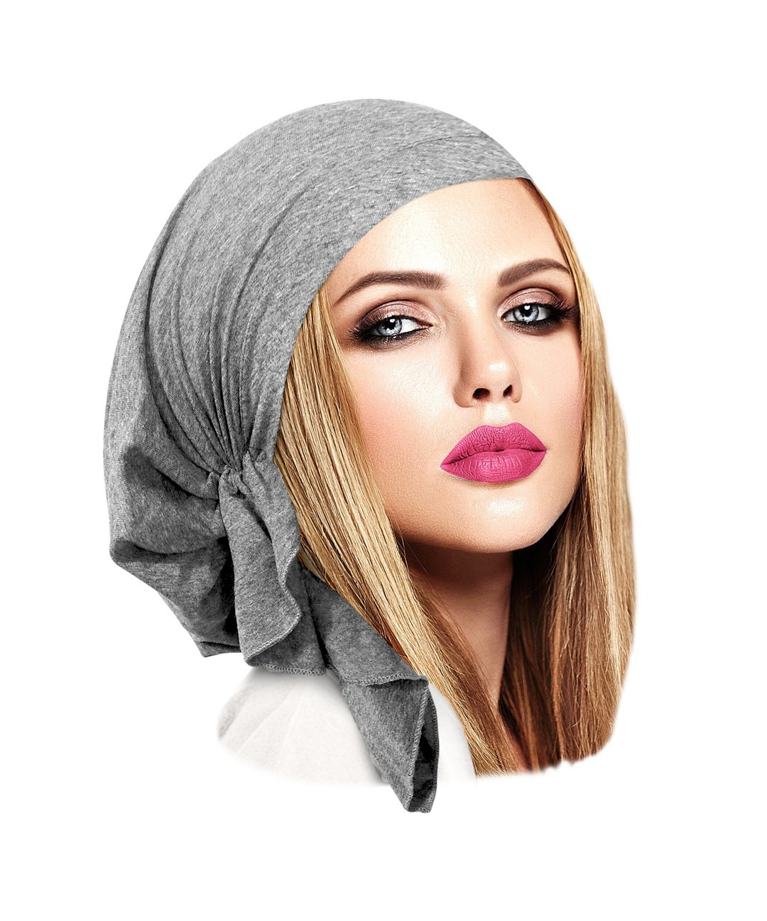 Light Gray Headscarf for Women Pretied Head Cover Head Wear Hair Snood