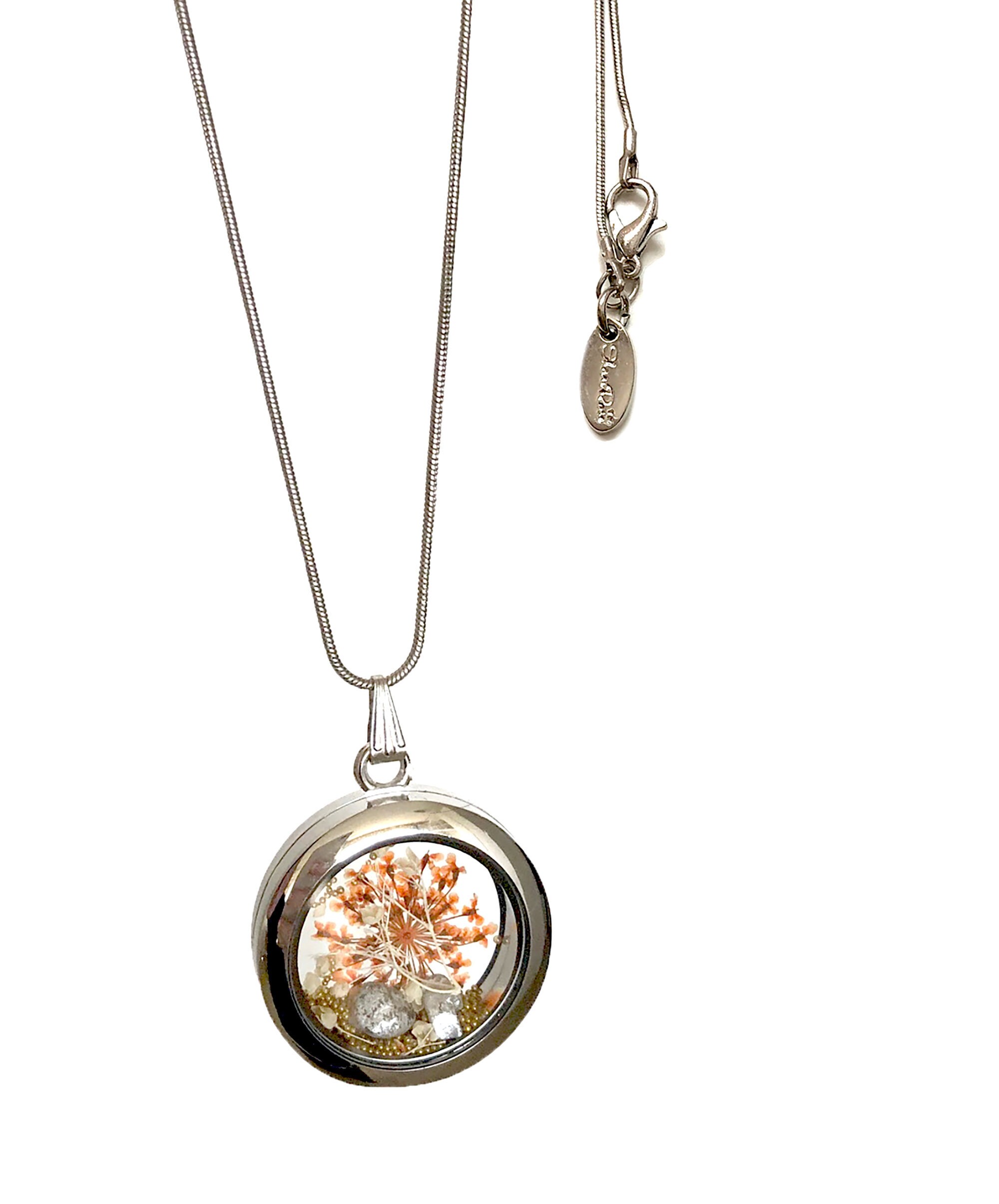 Real pressed flower necklace pendant glass floating locket Etsy