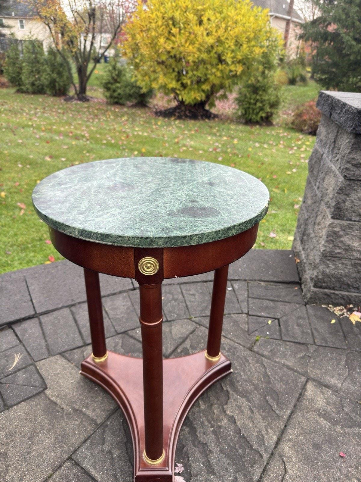 Bombay Company Mahogany & Green Marble Top Side Table 18” X 25” - Etsy