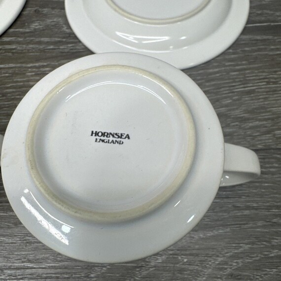 Vintage Hornsea England Pottery Cup and Saucer Green & White ~set