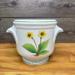 Cache-pot vintage en porcelaine de Limoges, France, décoré de fleurs, 18 cm