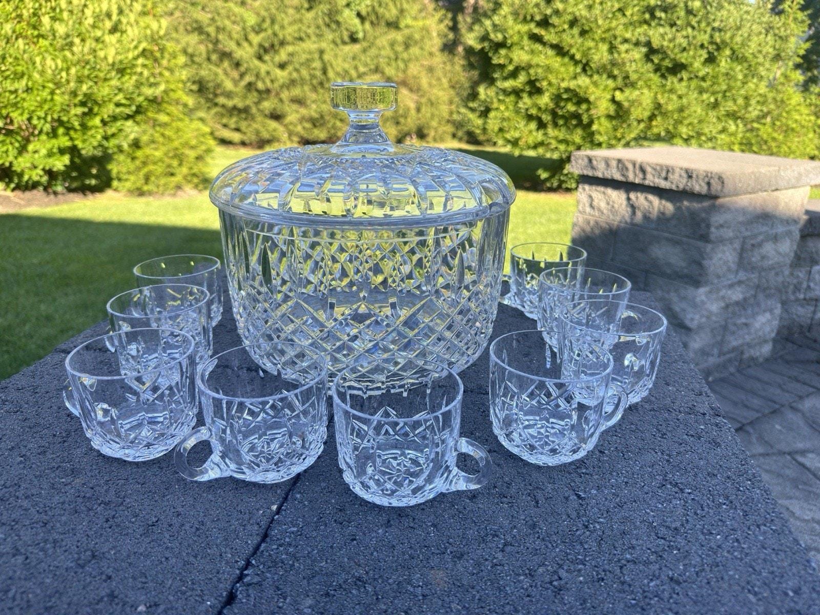 Antique Crystal Punch Bowl - Etsy