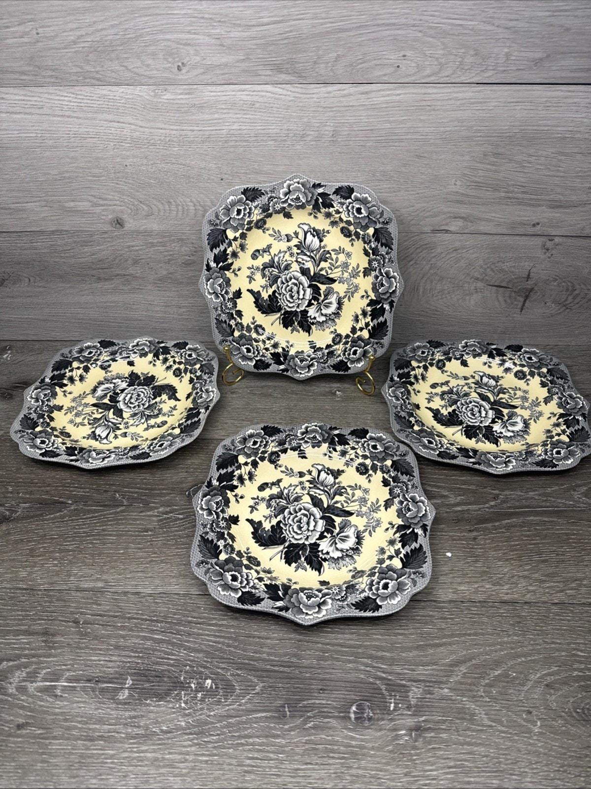 Spode Archive Collections British Flower Poppy 9” Black Yellow