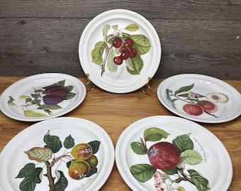 Vintage Portmeirion Pomona Salad Plates 8-5/8” Made in England ~Set Of 5
