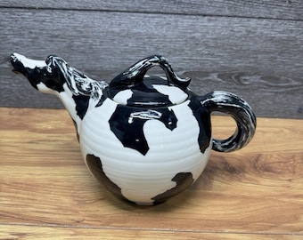 Tetera vintage Happy Appy Farm Studio con diseño de caballo, 4 tazas, año 2002 - New Waterford, Ohio
