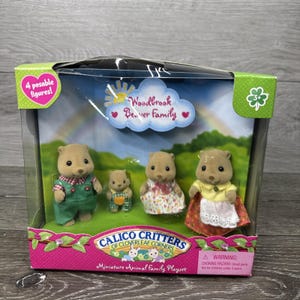 calico critters sylvanian families WOODBROOK BEAVER FAMILY ~New In Box
