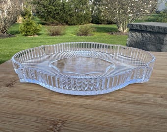 Waterford Crystal SHAMROCK etched VANITY TRAY 9.75x7.5”~signed