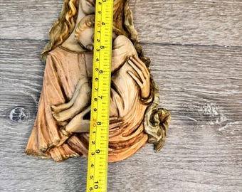 ヴィンテージの聖母子像（イタリア製、壁掛けフィギュア、ベルターニャ