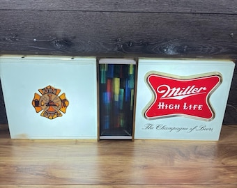 Vintage 1960-tals Miller High Life ljusskylt Disco Motion Breweriana 25x10”