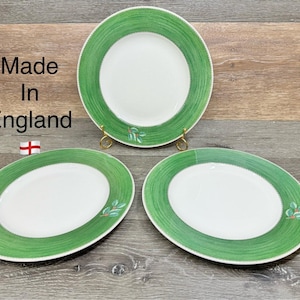 Wedgwood Sarah&#39;s Garden Christmas Green Dinner Plate England 11-3/4”~set Of 3