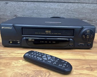 Sansui VCR 4 Head Hi-Fi VHS Player Recorder VCR4510E Tested Works - With Rmote