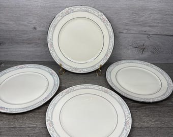Lenox China Charleston Platter 10.75” Dinner Plate Platinum Trim USA ~set Of 4