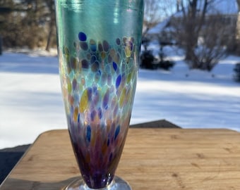 Robert Held Blue Iridescent Art Glass Vase Signed - Etsy