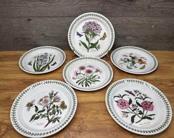 Platos de ensalada Portmeirion Botanic Garden de 21,5 cm (8,5 pulgadas), fabricados en Inglaterra - Juego de 6
