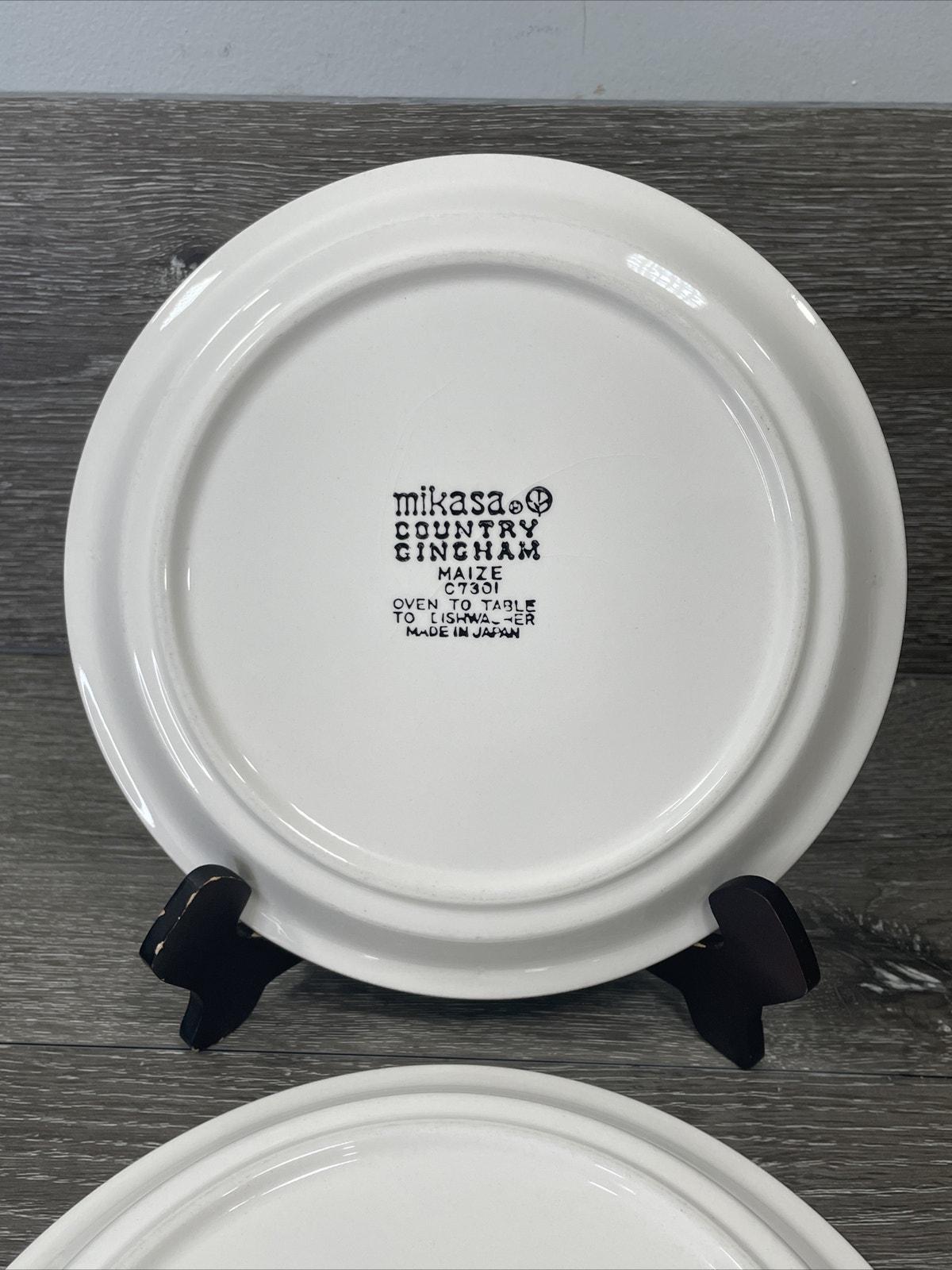 Mikasa Country Gingham-maize-8” Salad Plates-set of 2 - Etsy