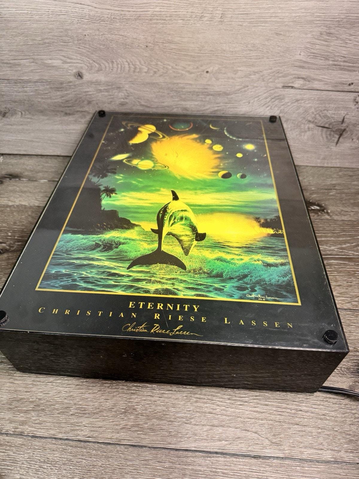1991 Christian Riese Lassen Eternity Lighted Wall Hanging Art