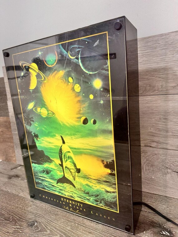 1991 Christian Riese Lassen Eternity Lighted Wall Hanging Art