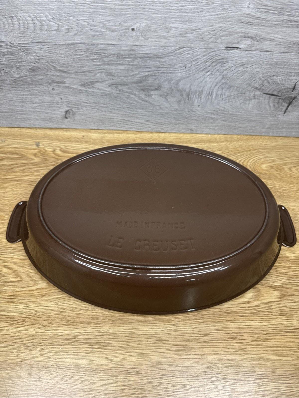 Vintage LE CREUSET #36 Brown Au Gratin Oval Open Baking Dish