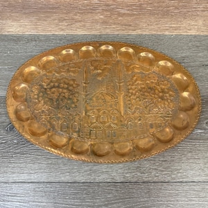 Vintage Hand Engraved Copper Turkish Wall Plate Tray 17x11.5” Made In Turkey