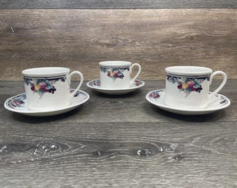 Royal Doulton Autumn's Glory LS1086 Zestaw 3 filiżanek i spodków do herbaty