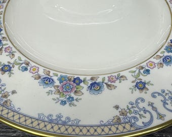 Minton Avonlea Royal Doulton Gold Trim Blue Scrolls Dinner Plates