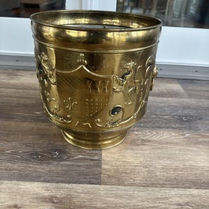 ヴィンテージ ロンバード 真鍮 プランター ポット スタンド ジャルディニエール ホルダー 14インチ x 13.5インチ
