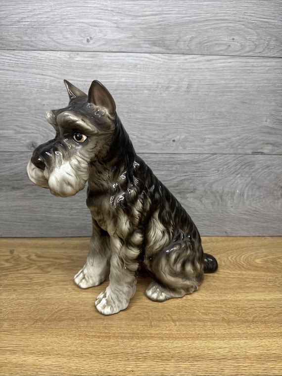Vintage Shafford Schnauzer Dog Figurine The Kennel Club Japan Ceramic 10.25”