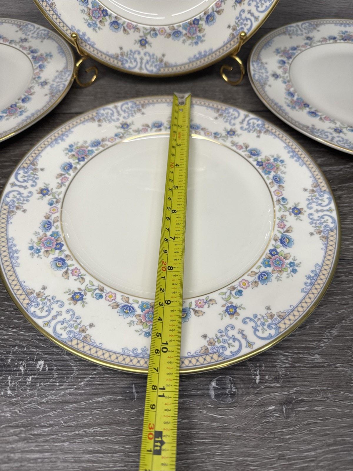 Minton Avonlea Royal Doulton Gold Trim Blue Scrolls Dinner Plates