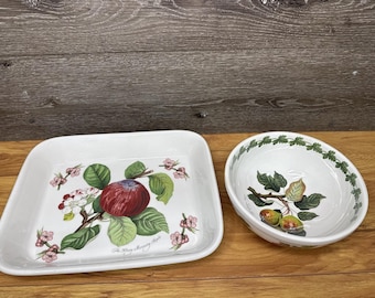 Portmeirion Pomona - Cazuela para lasaña de 31,75 cm y bol para servir de 19,4 cm (2 piezas)