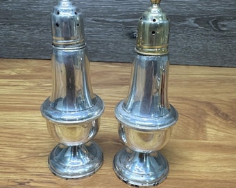 Salero y pimentero antiguos de plata de ley 925 de Reed and Barton, con peso.