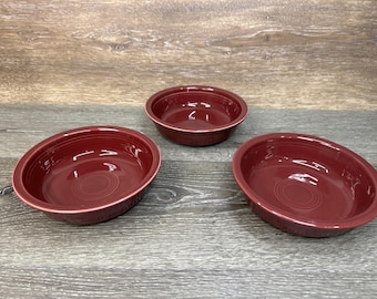 Fiesta Ware Fiestaware 7 po. Bol de céréales soupe salade couleur prune HLC États-Unis ~Ensemble de 3