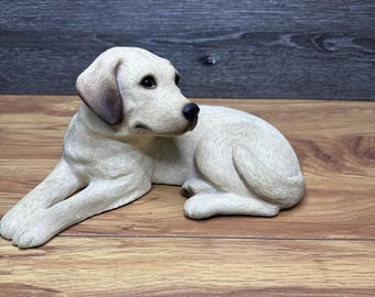 ラブラドールレトリバー　SANDICAST アメリカ製　1989年製 Sandicast, Labrador Sculpture, Yellow, Vintage, 1989, Yellow and