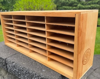 Vintage NAPA Valley Box Company Wooden 48 Slot Media / CD / Audio