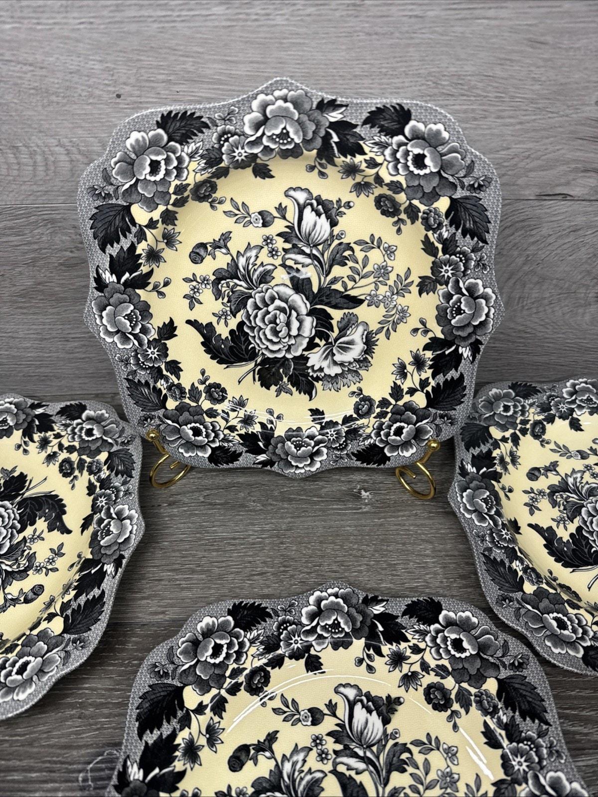Spode Archive Collections British Flower Poppy 9” Black Yellow
