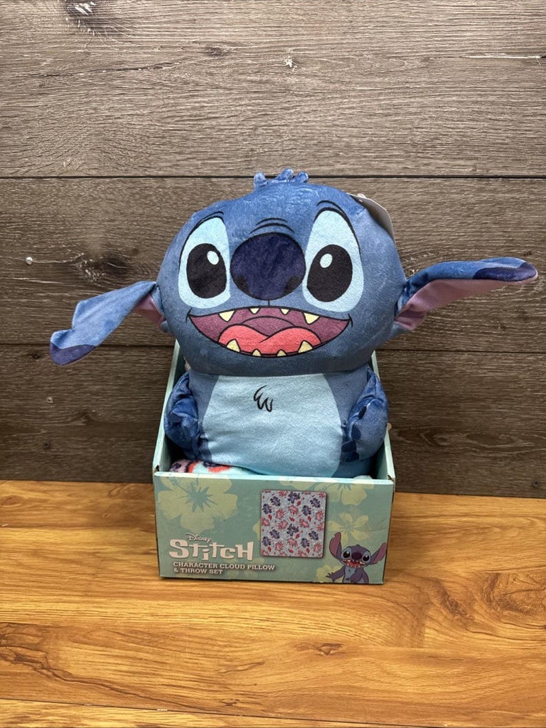 Juego de manta y almohada Disney Stitch con tacto sedoso, 101 x 127 cm imagen 1