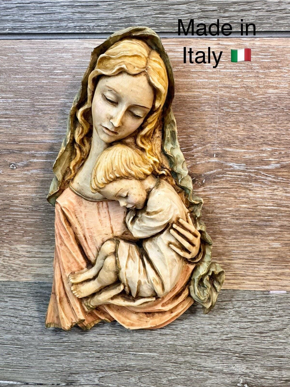 Vintage Madona and Child Italy Wall Hanging Figurines by Bertagna