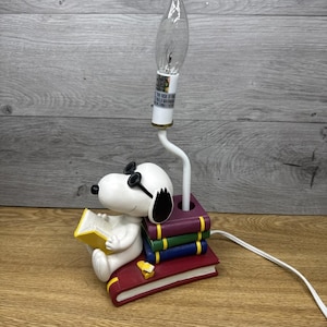 Vintage Westland Giftware Snoopy & Woodstock Desk Lamp Table Nightlight Peanuts