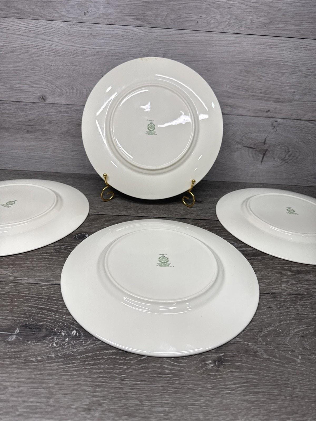 Minton Avonlea Royal Doulton Gold Trim Blue Scrolls Dinner Plates