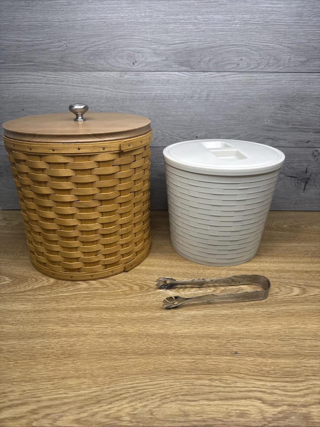 Vintage 2005 Longaberger Ice Bucket Basket With Lid & Insulated