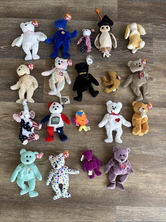 Vintage TY Beanie Babies 5 to 9” Plush Stuffed Animals 1994-2000