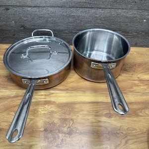Cuisinart Tri-Ply Kokkärlsset i Koppar - 3,5 liter Stekpanna med lock och 3,75 liter Kastrull