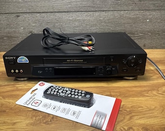 Videoregistratore VHS stereo HiFi Sony SLV-N71 a 4 testine con telecomando e cavo AV.