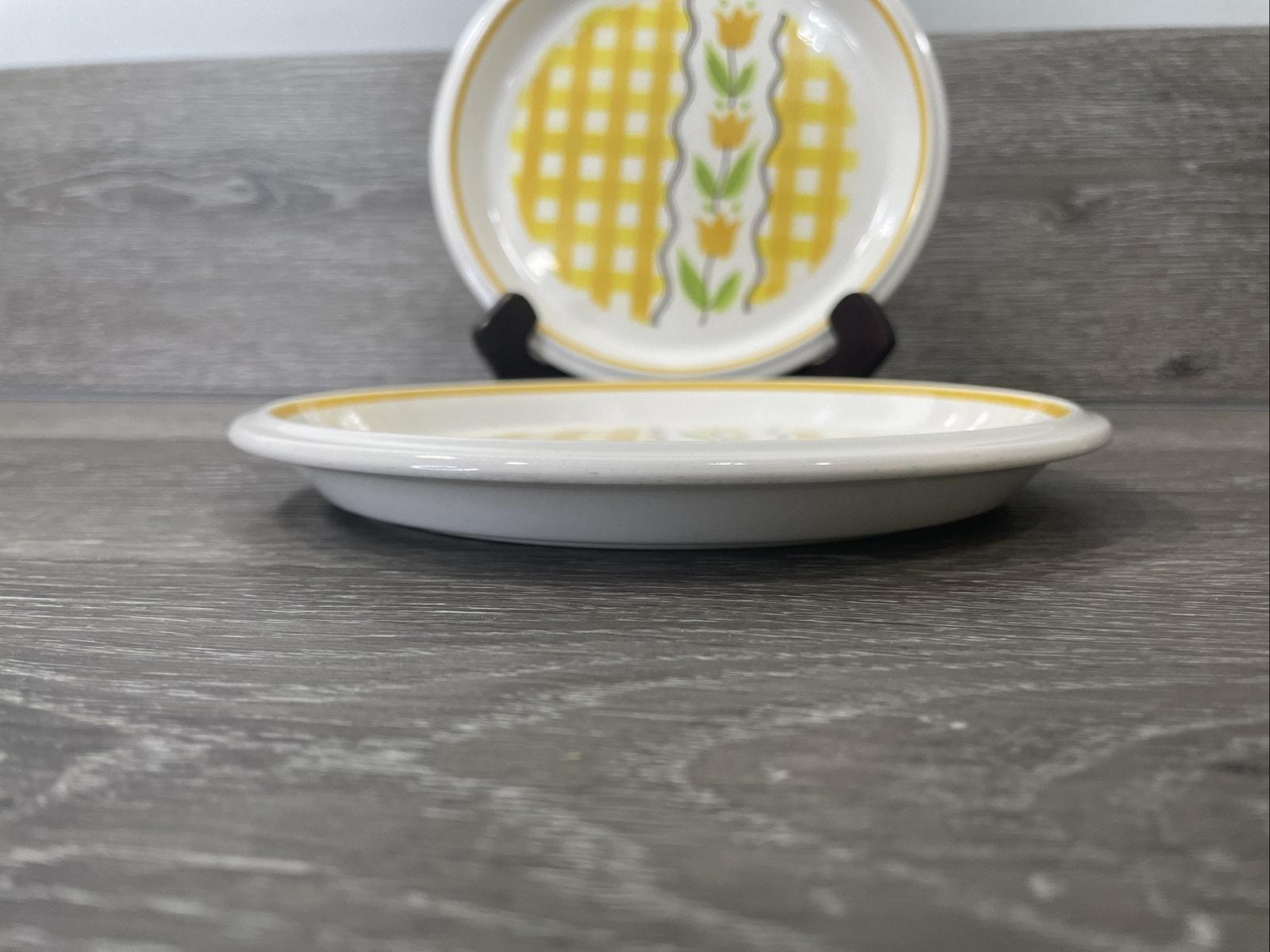 Mikasa Country Gingham-maize-8” Salad Plates-set of 2 - Etsy