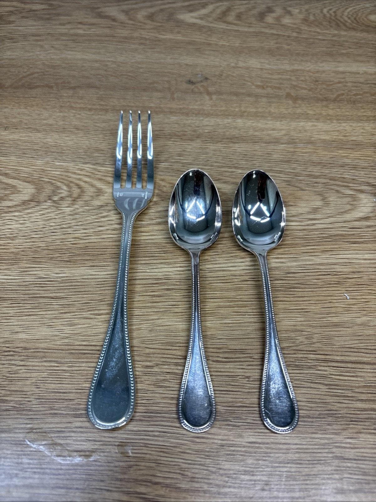 Christofle France Perles Silverplate Oval Coffee Spoon 5.25