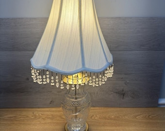 Vintage Waterford Ireland Crystal 24” Table Lamp with Shade~Signed