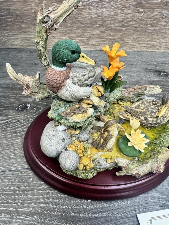 2001 Lenox Collection Watchful Gaze Figurine Family of Mallard